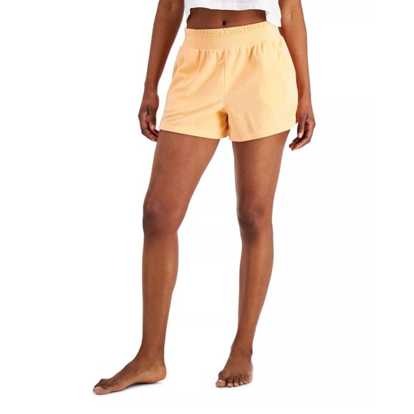 Jenni Women's Smocked-Waist Terrycloth Sleep Athleisure Short In Juicy Melon - Picture 1 of 3